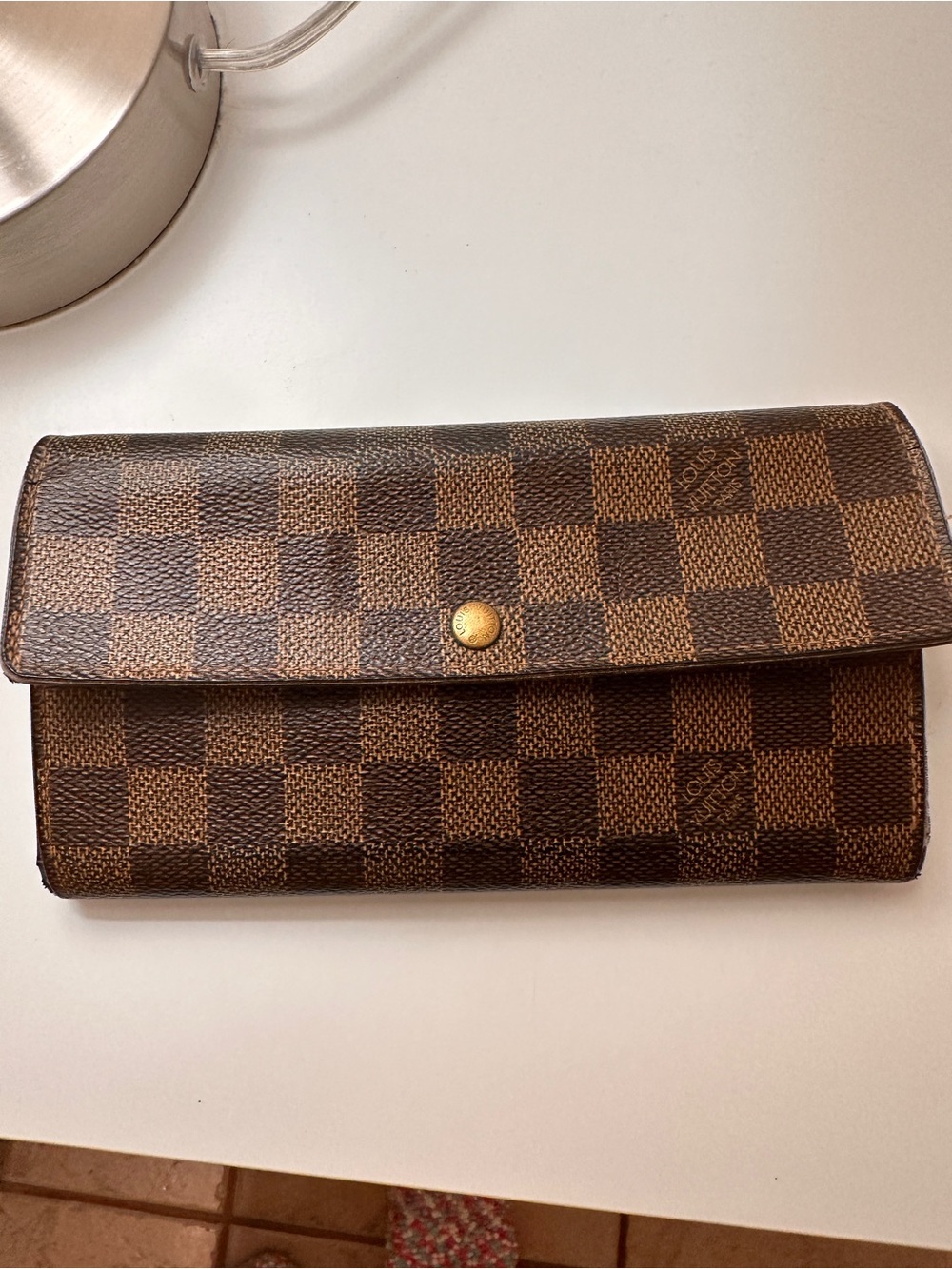 Louis Vuitton Damier Ebene Brown Checkered Continental Wallet